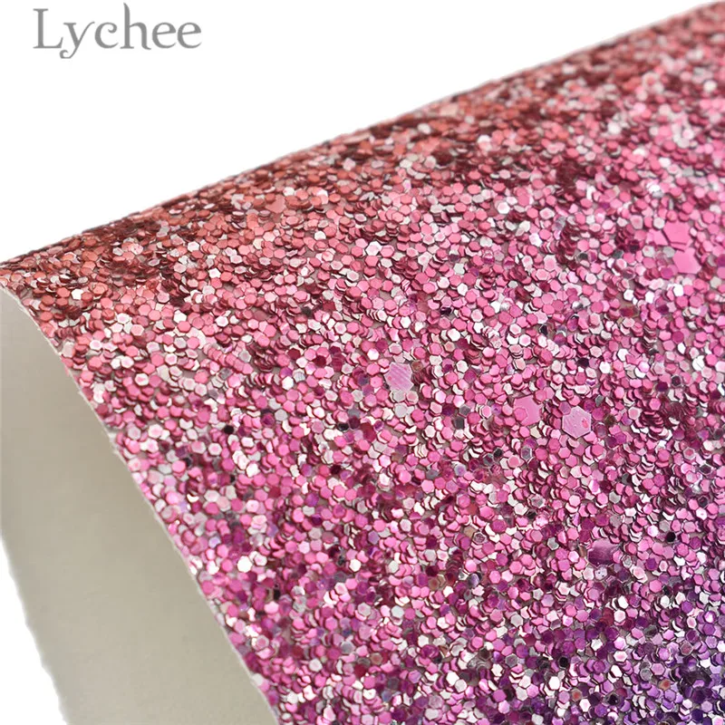 Lychee A4 Радуга Цвет Глянцевая искусственная кожа ткань высокое качество