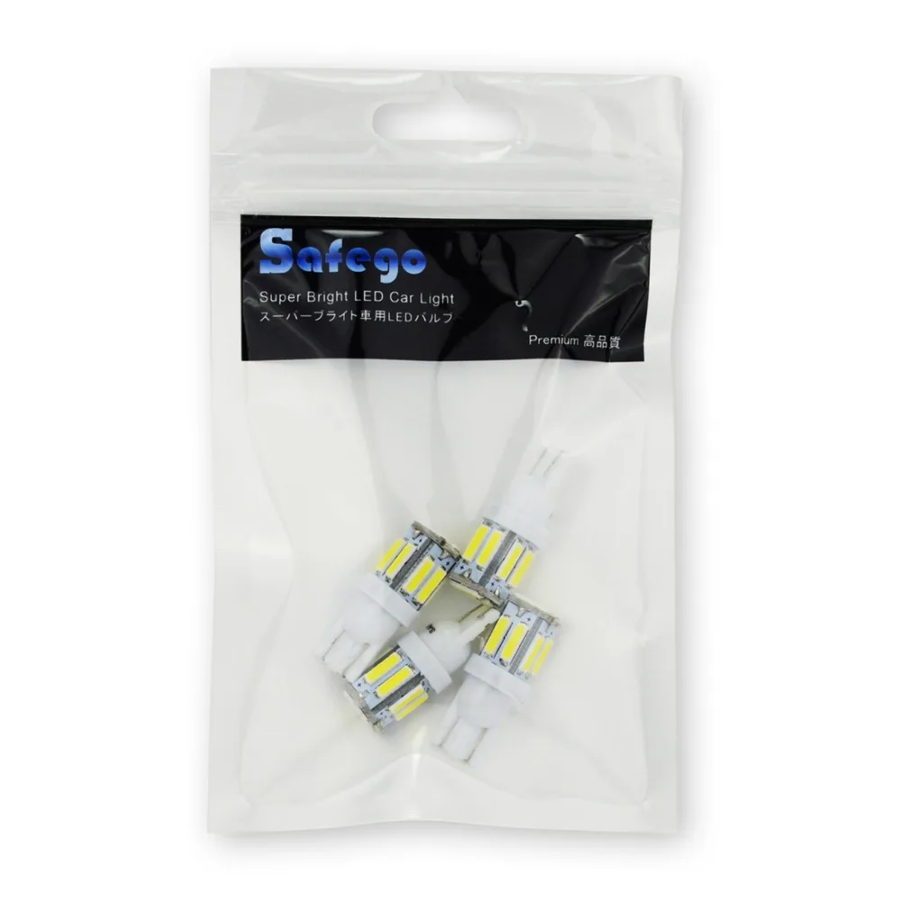 Safego 4x T10 W5W светодиодные лампы 10 7020 SMD 194 168 2825 Сменные на танкетке белый сигнальный