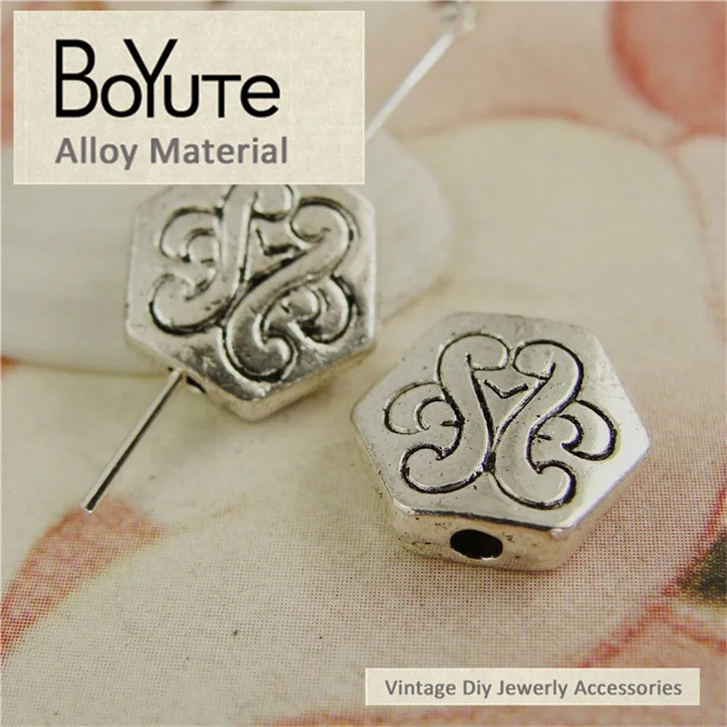 

BoYuTe (100 Pieces/Lot) 10MM Antique Bronze Silver Plated Zinc Alloy Materials Diy Beads for Jewelry Accessories Findings