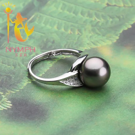 Женское кольцо из серебра 925 пробы с натуральным жемчугом таитянского