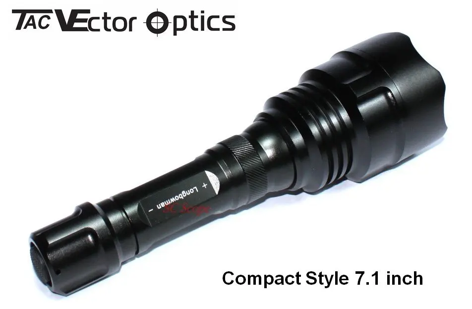 Светодиодный тактический фонарь Vector Optics Longbowman Cree R2 440 люмен перезаряжаемый для