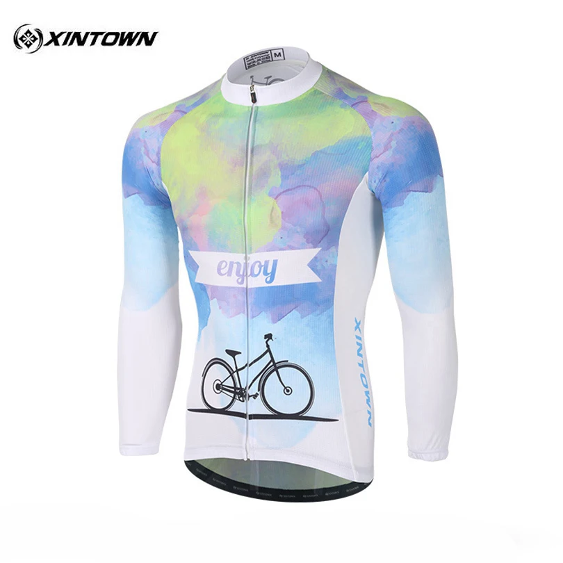 

Трикотажная велосипедная мужская с длинным рукавом, зеленая/белая