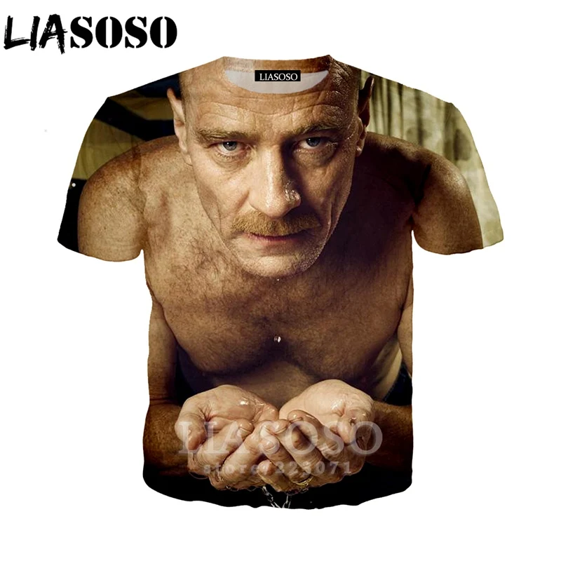 LIASOSO Летний Новый мужской женский модный свитшот 3D принт сериал Breaking Bad футболка с