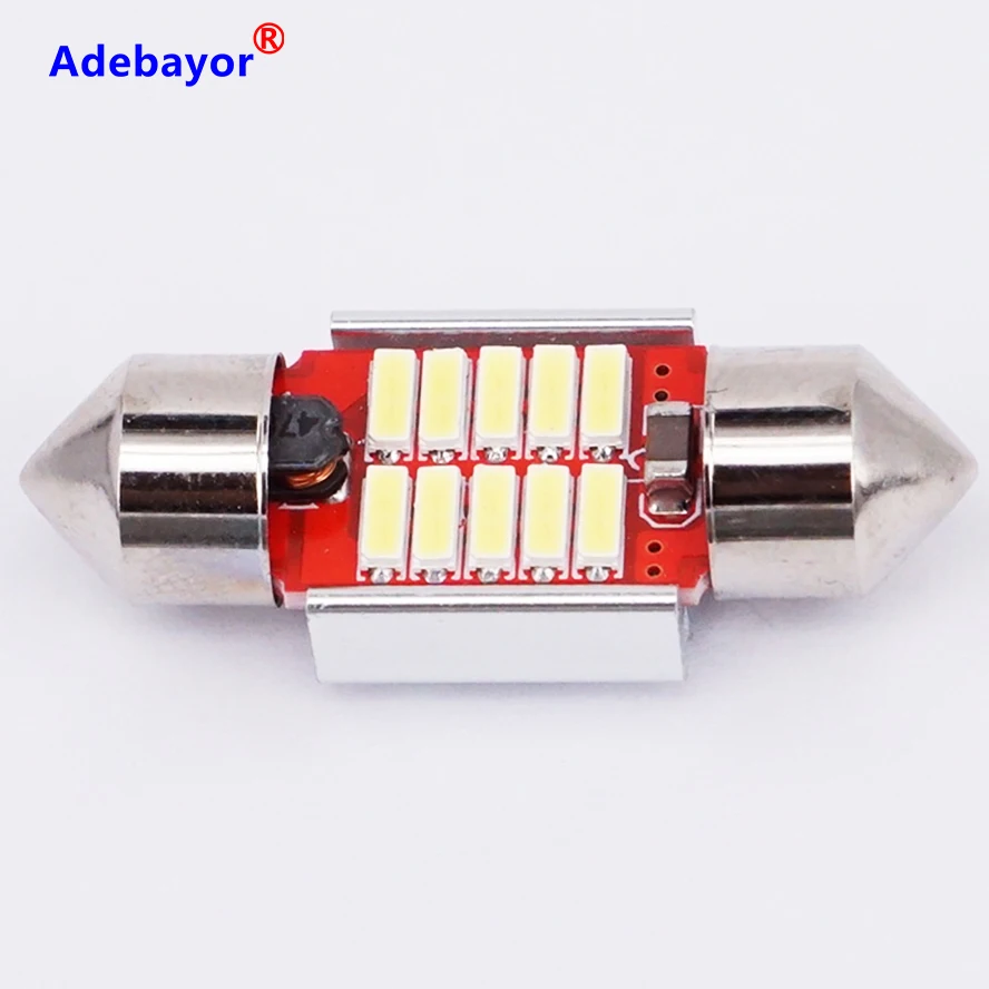 10X Белый 31 мм 4014 SMD 10 LED Festoon Dome Canbus безотказный номерной знак автомобиля