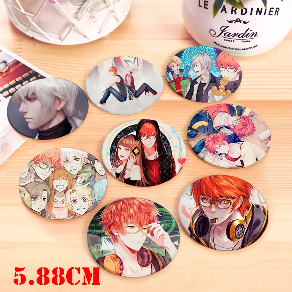 8 шт. мистический Посланник значок ПВХ Брошь 707 Yoosung Jumin из мультфильма Холодное