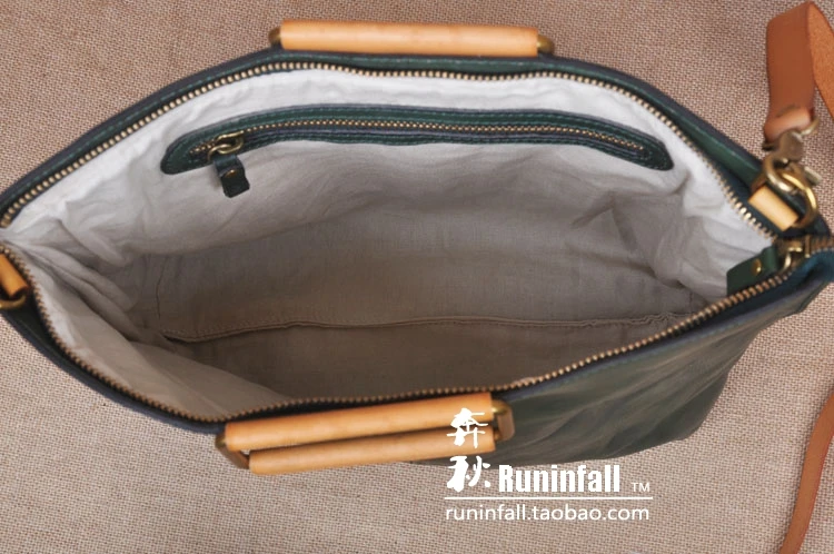 AETOO застежкой-молнией в Корейском стиле первый слой кожи hand-made A4 женский посылка дубления Ретро складки дикий плечо Месседжер