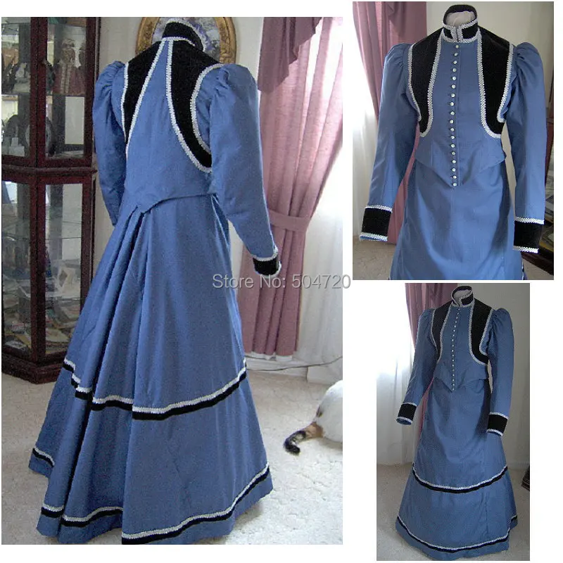 Историческая история! R-170 19 век винтажный костюм 1860S викторианская