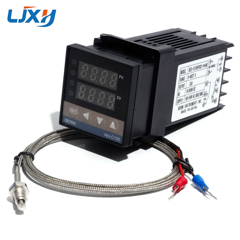 LJXH REX C100 Цифровой ПИД регулятор температуры с резьбой M6 тип K термопара SSR/релейный