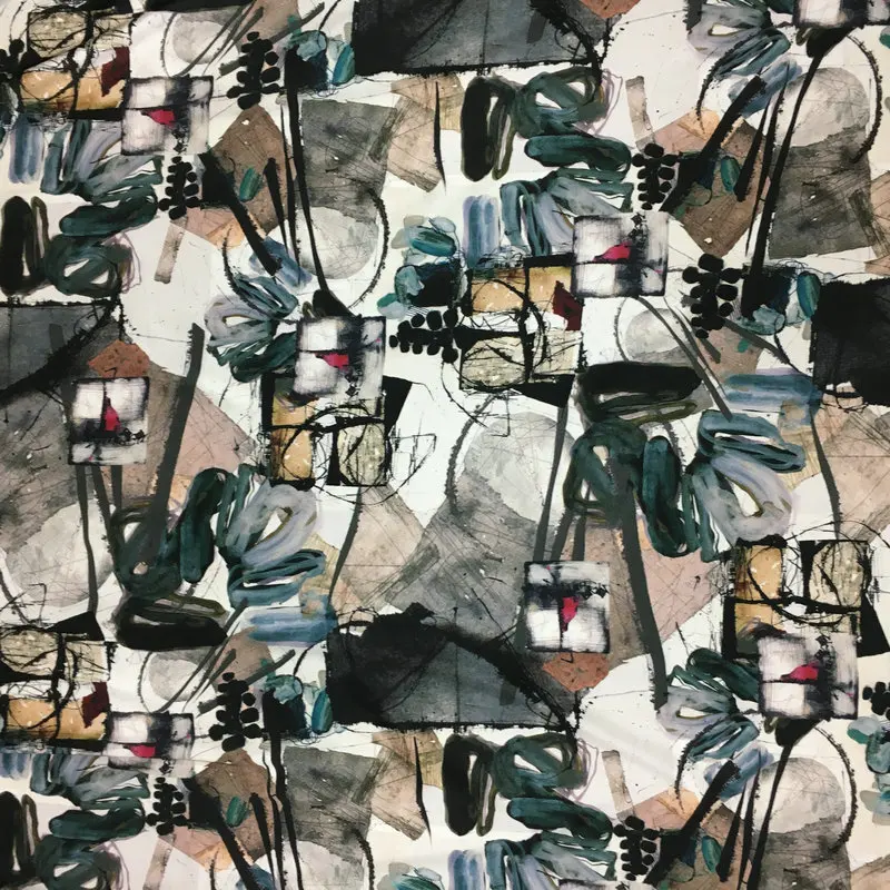 19 мм 108 см широкая эластичная шелковая спандекс восковая граффити цифровая