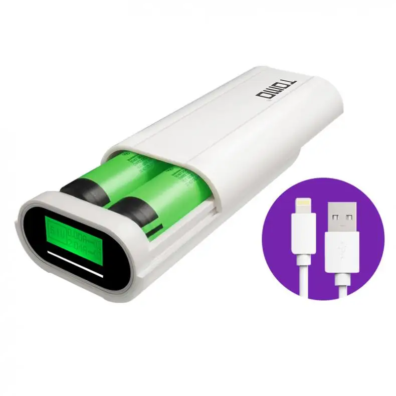 TOMO T2 Dual USB Li Ion интеллектуальное зарядное устройство Портативный ЖК Смарт DIY банк