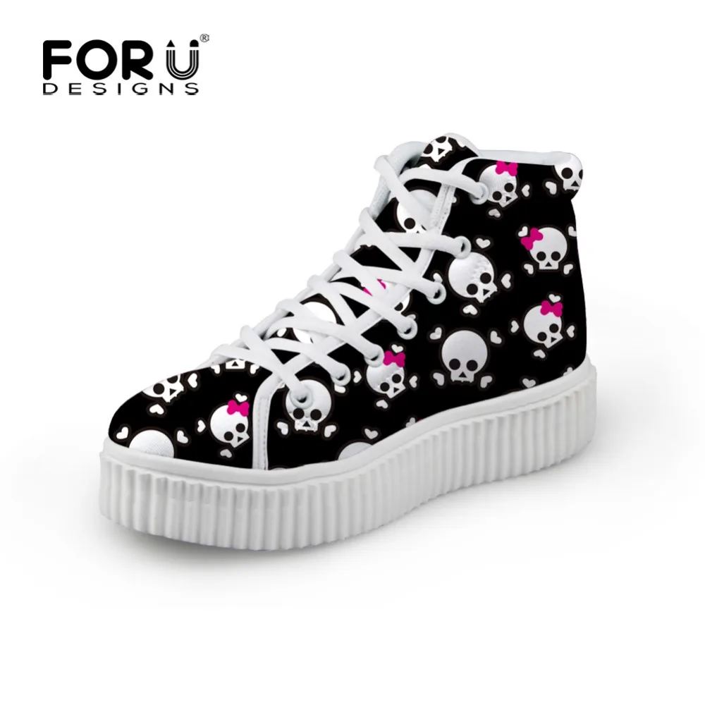 Женские туфли на шнуровке FORUDESIGNS с высоким верхом Вулканизированная подошва