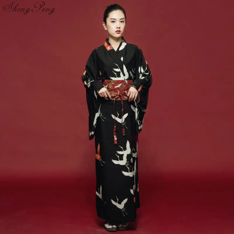 Черные белые красные кимоно Женский юката Женская haori Японии гейш Костюм Оби