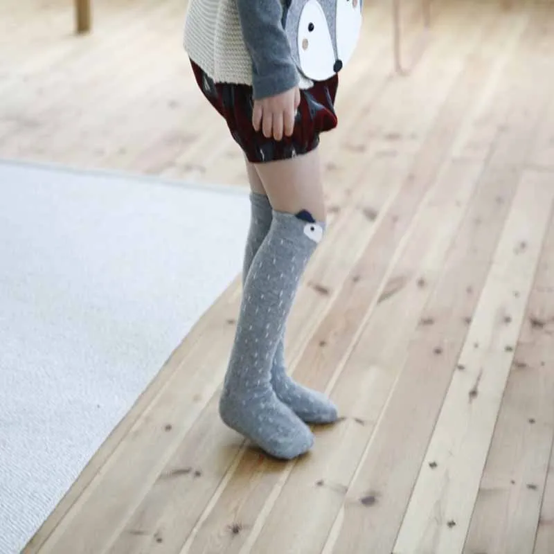 Детские гольфы с лисичкой хлопковые детские новые Школьные носки средней длины