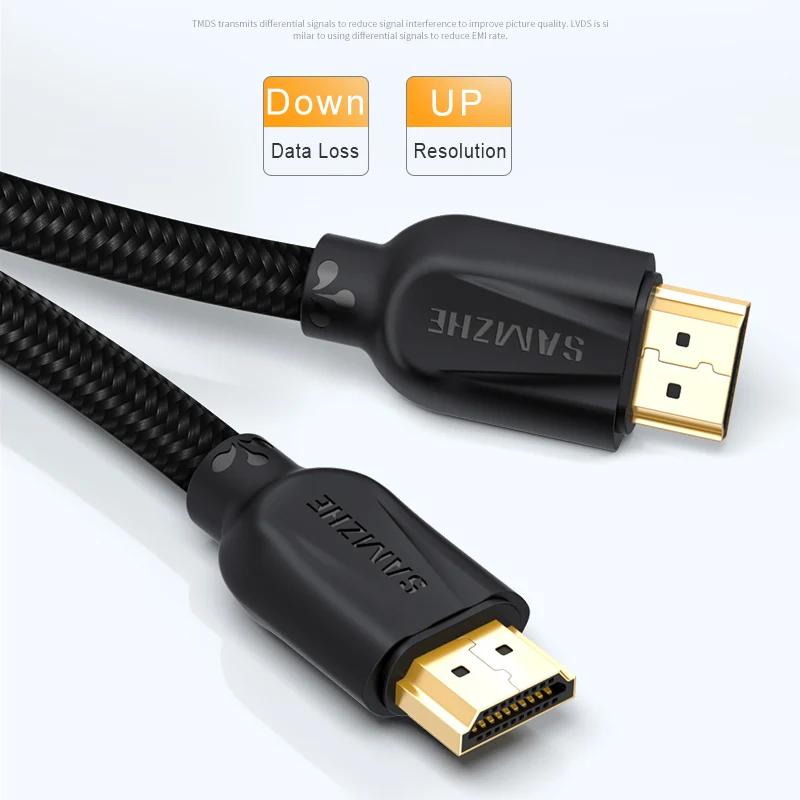 SAMZHE 4K HDMI 2,0 кабель 60 Гц Разрешение 3D Поддержка Хлопок HDMI кабель для ноутбука/tv BOX PS3 подключение к телевизору и большому экрану
