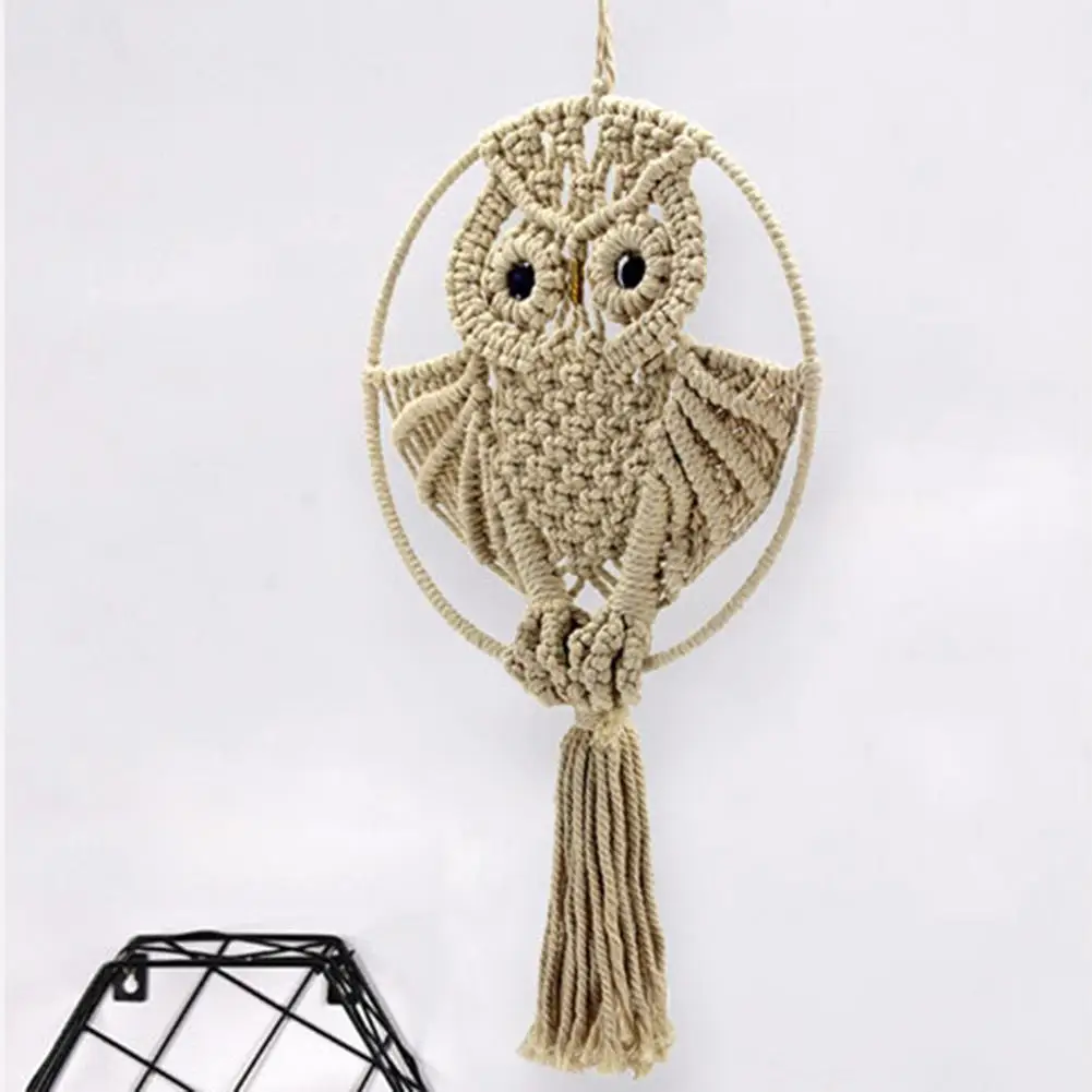 Hand-Woven Wall Hanging Boho Chic Bohemian Room Geometric Tapestry Owl Lace Art Apartment Dorm Decoration | Дом и сад