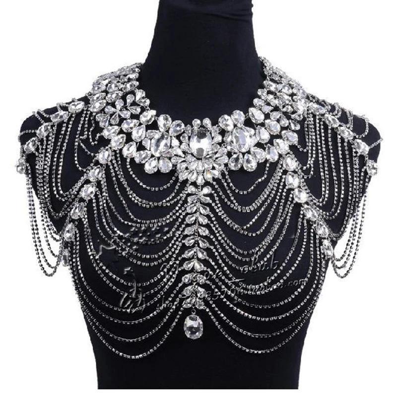 Роскошные свадебные украшения длинное ожерелье с кристаллами цепочка