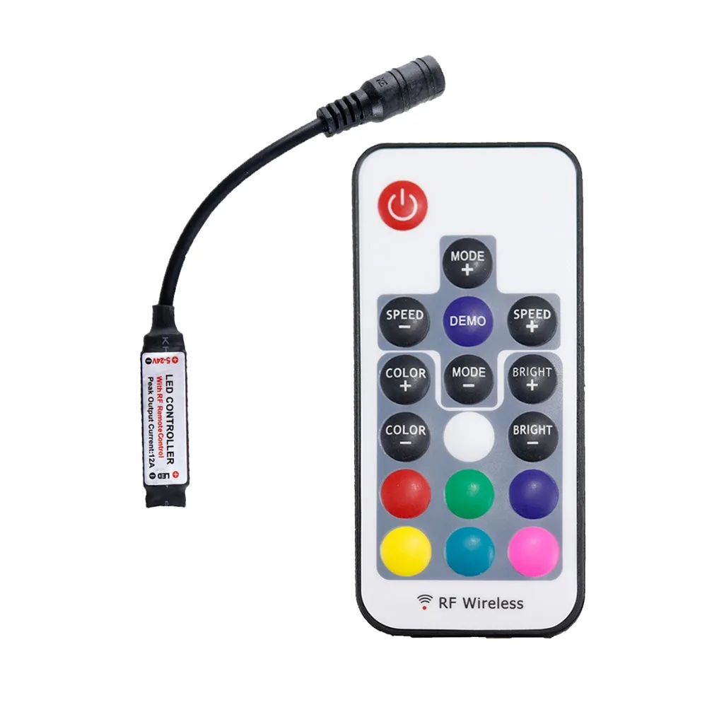 Контроллер RGB 17 клавиш светодиодный мини радиочастотный беспроводной контроллер