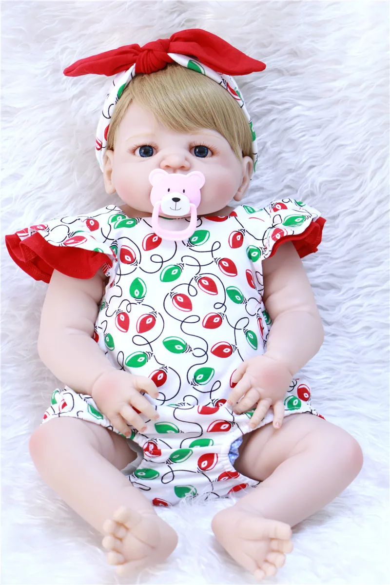 22inch 55cm Full silicone Vinyl Princess Toddler Babies Dolls modeling Girls Birthday Gift Present Child Play House Toy | Игрушки и