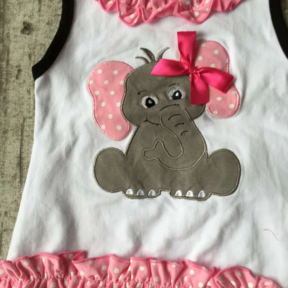baby Girls Summer clothes children cute elephant top outfits girls ruffle capri pant clothing with accessories | Детская одежда и