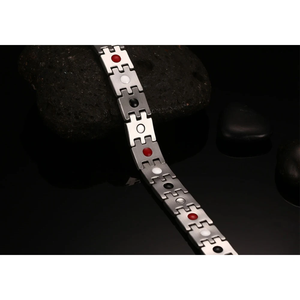 Мужской браслет с звеньями Цепи Vinterly черный магнитный из нержавеющей стали