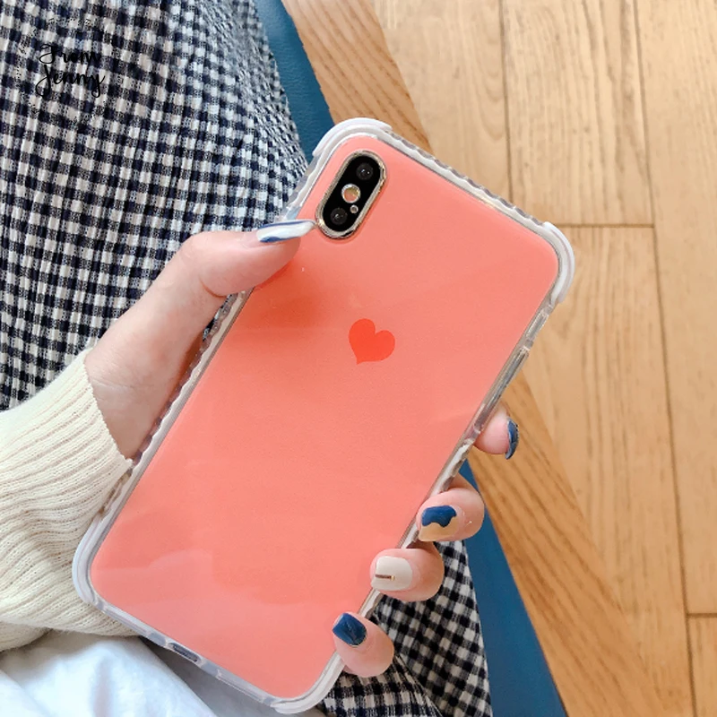 От Jenny Anti-fall simple love for iPhone x xr xs max 6 6s 7 8 Plus ударопрочный глянцевый мягкий защитный
