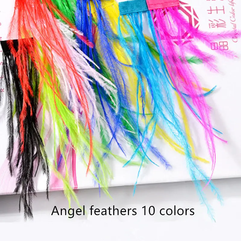 Y-XLWN Nail ornament Autumn and winter nail art jewelry DIY earrings true feather color 10 colors stickers | Красота и здоровье