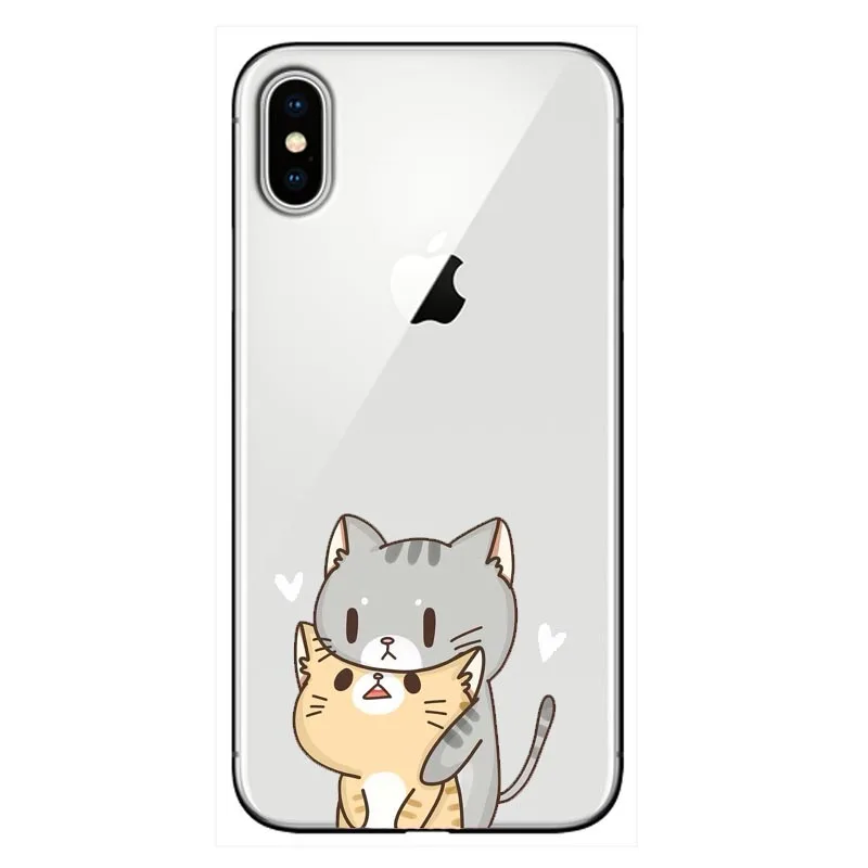 Чехол для телефона с милыми кошками мягкий чехол Caticorn Apple iPhone X XS Max XR 7 7Plus 8 6 6S 6Plus 11