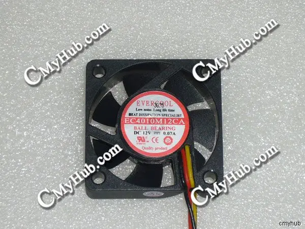 Подлинный для EVERCOOL EC4010M12CA DC12V 0.07A 40x40x10mm 40*40*10MM 3pin 3Wire 4010 4CM 40mm охлаждающий вентилятор