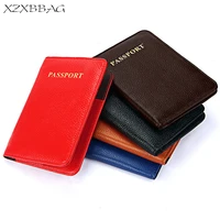 xzxbbag men women genuine cowhide passport bag travel business card id holders protector soft passport cover unisex card case
