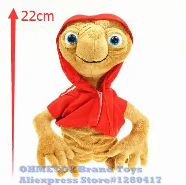 Red 22cm OHMETOY ET Doll Экстра наземная плюшевая игрушка инопланетянин Аниме Кукла Brinquedos красный серый с капюшоном 25-30 см детский подарок на день рождения - Цвет: Red 22cm