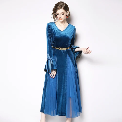 Fitaylor Весенний Новый v-образный вырез тонкий платье Элегантное бархатное