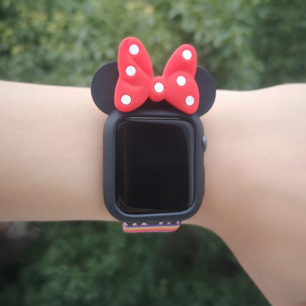 Мультяшный силиконовый чехол для apple watch series 5 1 2 3 4 милый защитный чехол для iWatch 38 мм 40 мм 42 мм 44 мм
