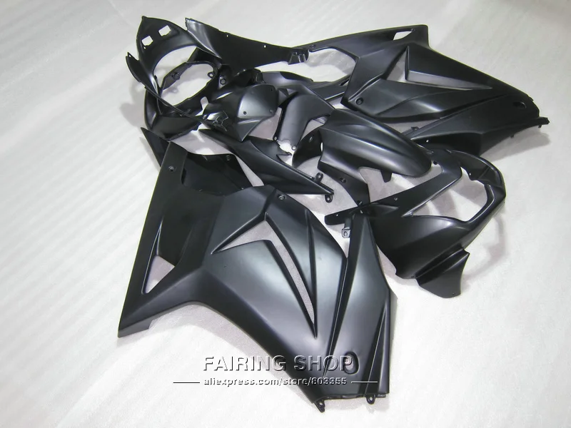 Injection mold ABS plastic fairing kit For Kawasaki ninja 250r 08 09 10-14 2008-2014 matte black EX250 fairings set PO17 | Автомобили и