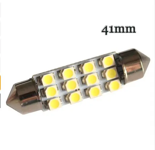 100 unids 12 светодиодный 3528 SMD 1210 31 36 39 41 мм Автомобильный светильник для интерьера
