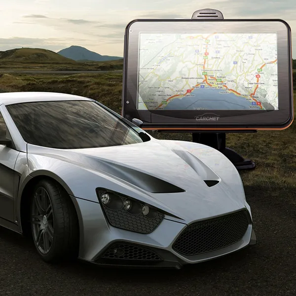 CARCHET Автомобильный GPS навигатор 4 3 дюймов TFT сенсорный Навигация FM RAM 128MB 4GB + карта