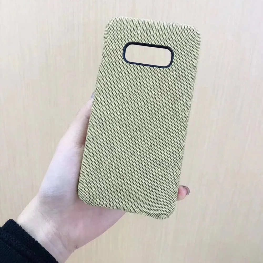 Роскошный холст Зерна Чехол Для samsung Galaxy S10+ S10E Lite Note8 9 Скрытая кнопки ткань ретро Canvas soft case F11
