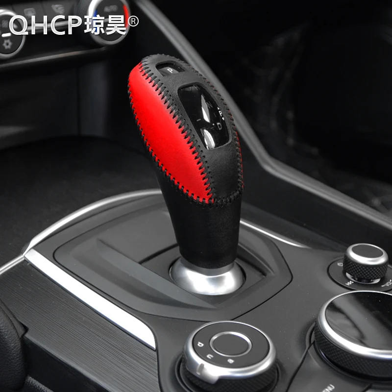 QHCP кожаные наборы передач стикер автомобиля ручка переключения украшение