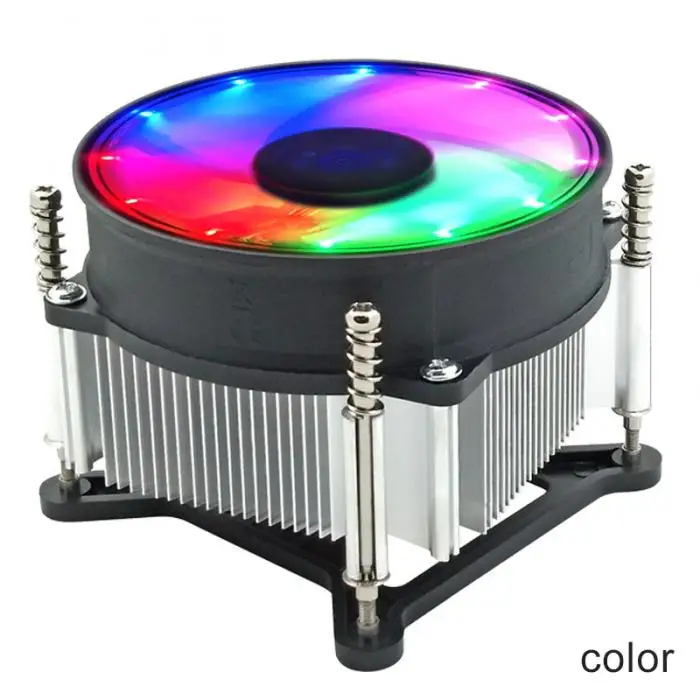Кулер для процессора вентилятор охлаждения светодиодный RGB 3Pin вентилятор Радиатор Поддержка Intel 115X серии@ JH