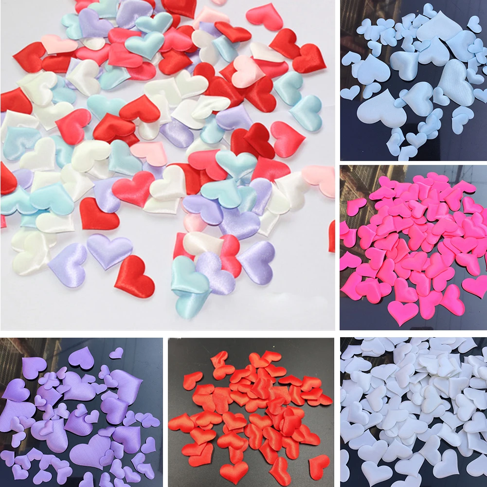 100 шт. мягкий Ткань Любовь Сердце бросали лепестки свадебный стол кровать