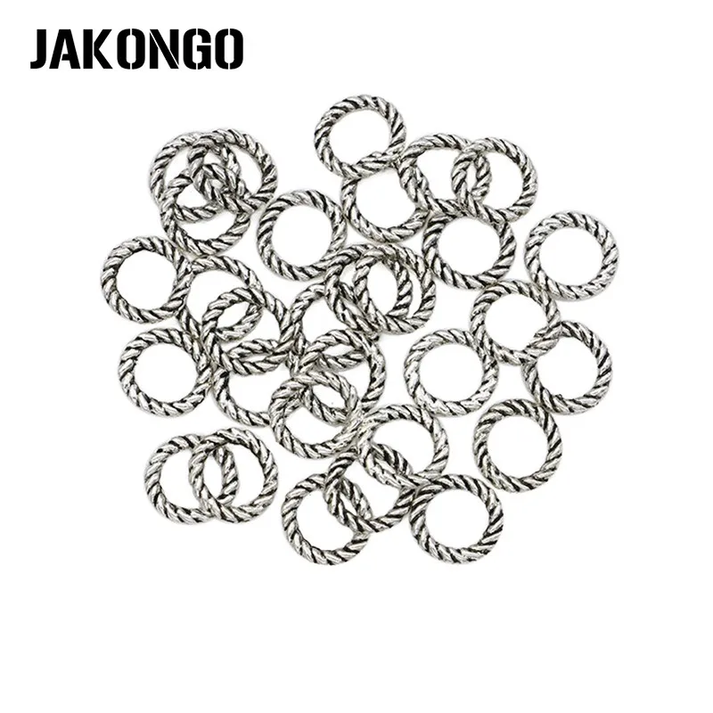 JAKONGO 50 шт античные посеребренные кольца круглые соединители для изготовления