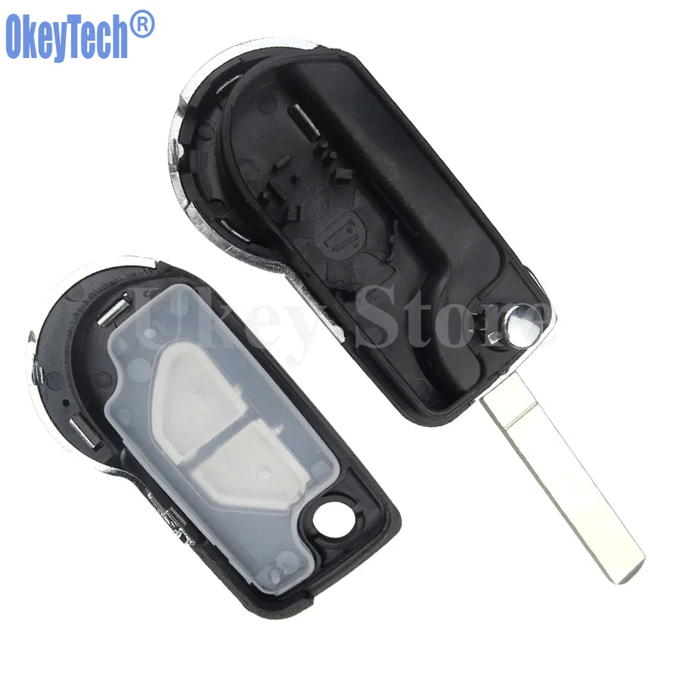 OkeyTech 2 кнопки автомобильная откидная оболочка ключа дистанционного управления