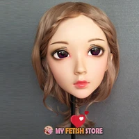 wei 01 gurglelove female sweet girl resin half head kigurumi bjd mask cosplay japanese anime role lolita mask crossdress doll