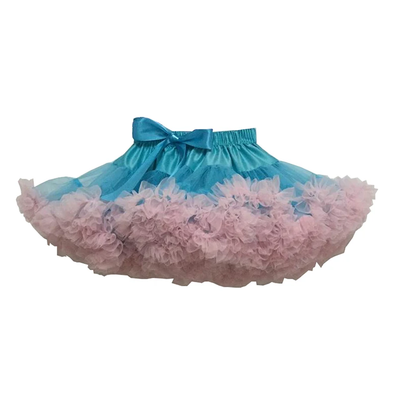 blue pink Несколько цветов пышные шифоновые мини-юбки в Для женщин юбка-американка, юбка-пачка для малышей юбки для девочек юбка принцессы Одежда для танцев вечерние одежда Нижняя юбка в стиле "Лолита" - Цвет: blue pink