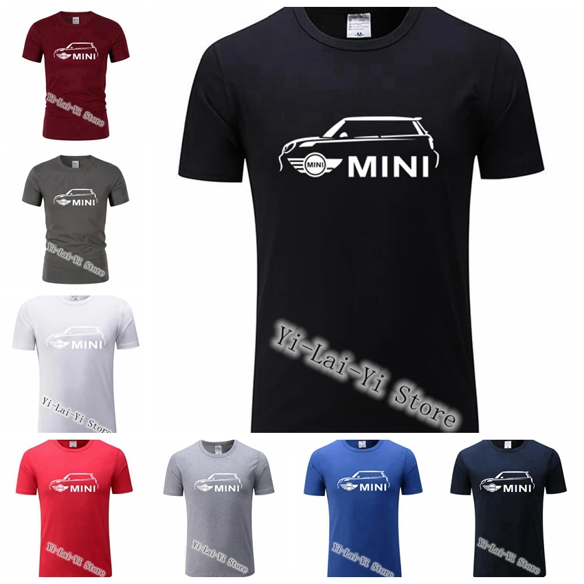 Бесплатная доставка! Новинка футболка с рисунком машины Mini Cooper s мужские футболки