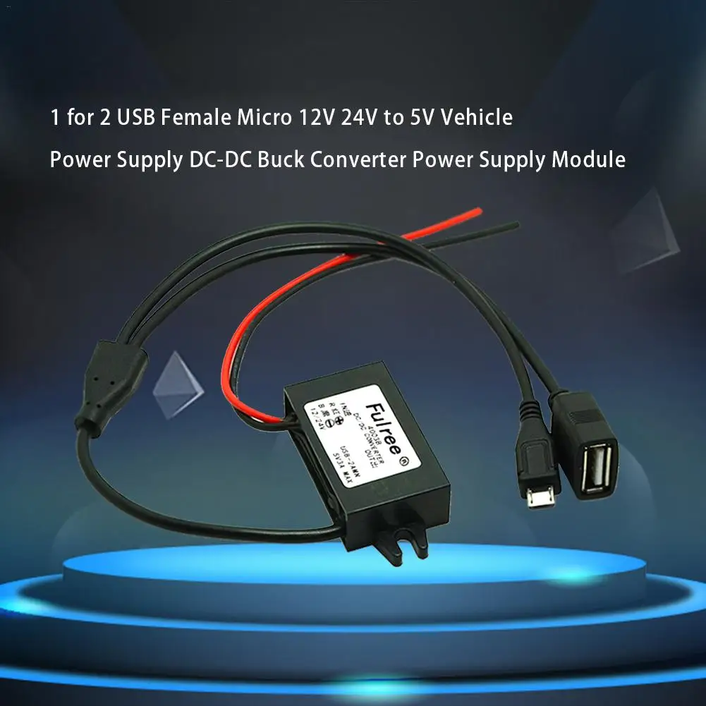 1 для 2 USB Женский Micro 12 V 24 5 автомобильный блок питания Buck преобразователь модуль |