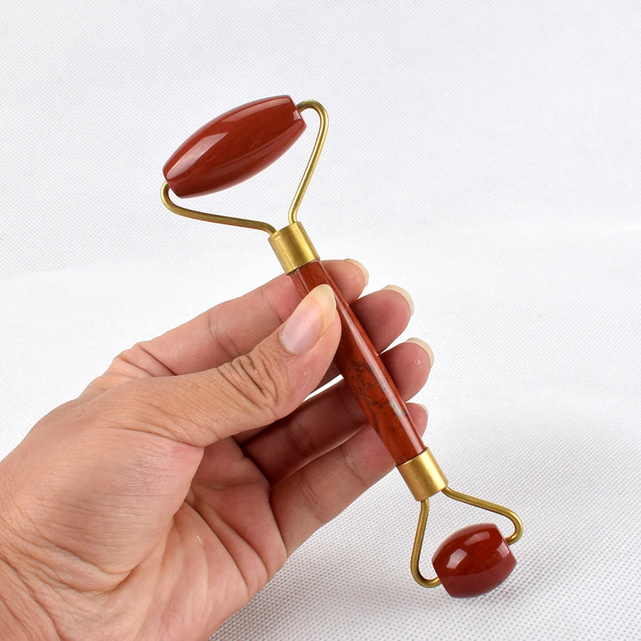 Natural Red Jaspe Facial Massage Roller Practical Jade Anti Wrinkle Treatment Body Head Portable Beauty Health Care Tools | Дом и сад