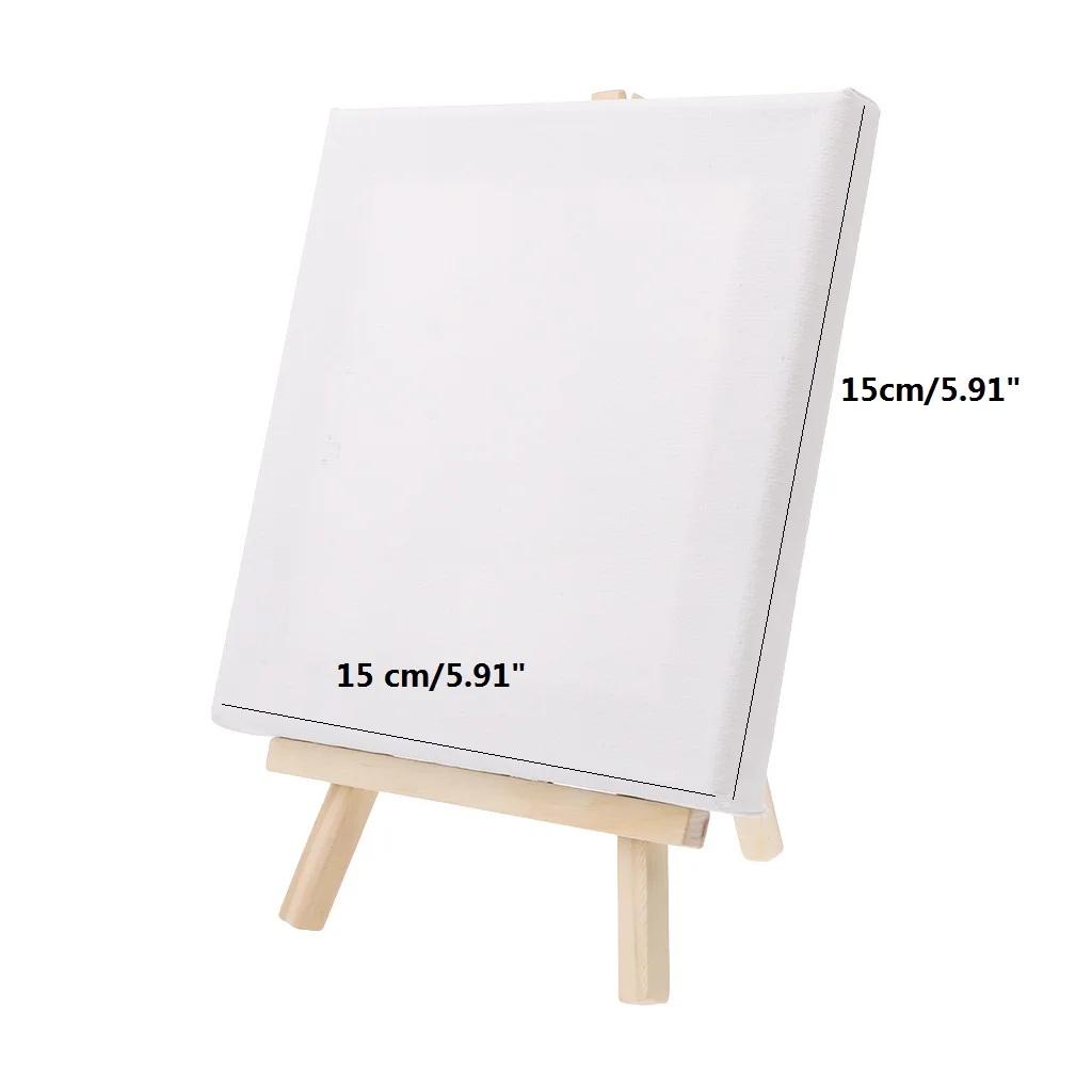 C Mini Canvas And Natural Wood Easel Set For Art Painting Drawing Craft Wedding Supply - Цвет: C