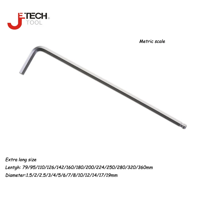 Шестигранный ключ Jetech сверхдлинный шарик 1 5 мм 2 3 4 6 7 8 10 12 14 17 19 мм|key hex|wrench hex6mm hex |