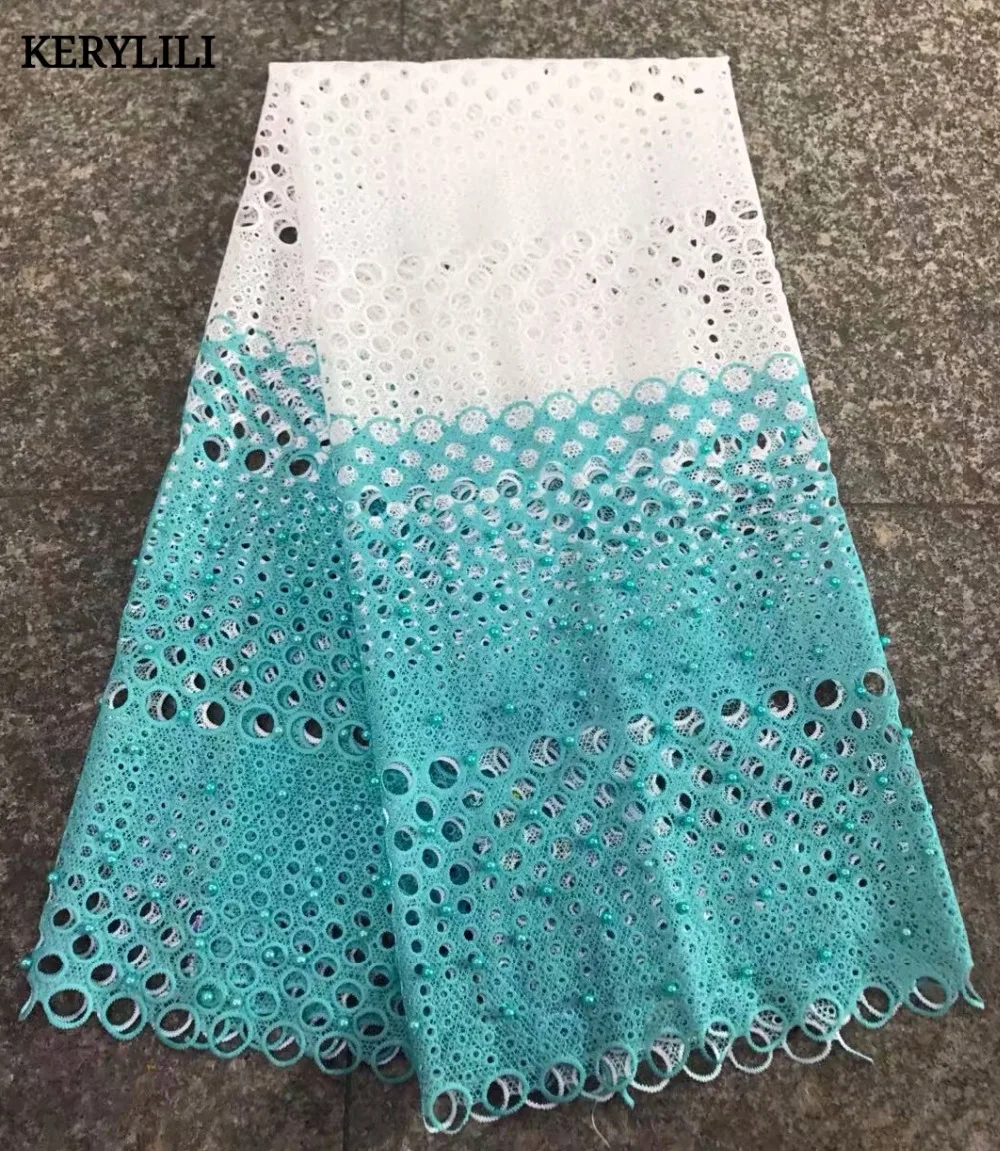 KER YILI Африканский шнур кружева бисером Желтый Красный Высокое качество