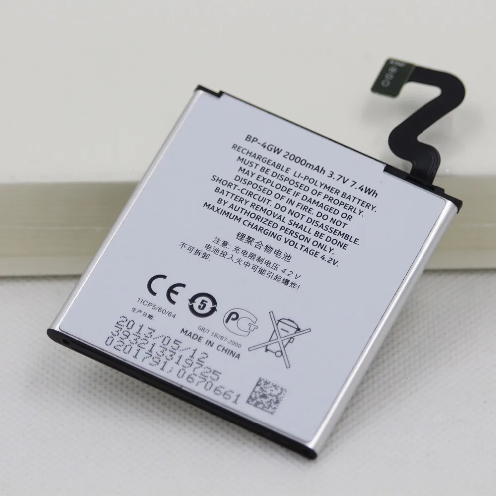 ISUNOO 5 шт./лот 2000 мАч аккумулятор для мобильного телефона внешний Nokia Lumia 920 920T BP 4GW